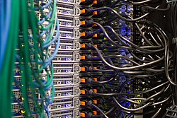Wikimedia Foundation servers as seen from the rear