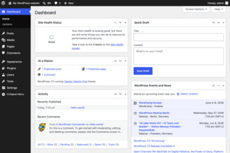 WordPress 7.0 Dashboard